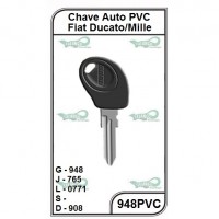 Chave Auto PVC Fiat Ducato/Mille Fire G 948 - 948PVC- PACOTE COM 5 UNIDADES